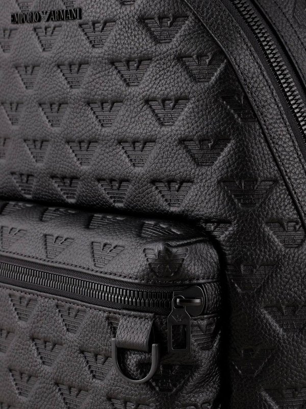 Leather backpack shop online: EMPORIO ARMANI