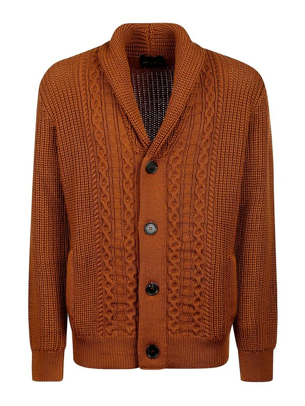 ROBERTO COLLINA: cardigan - Cardigan in cotone