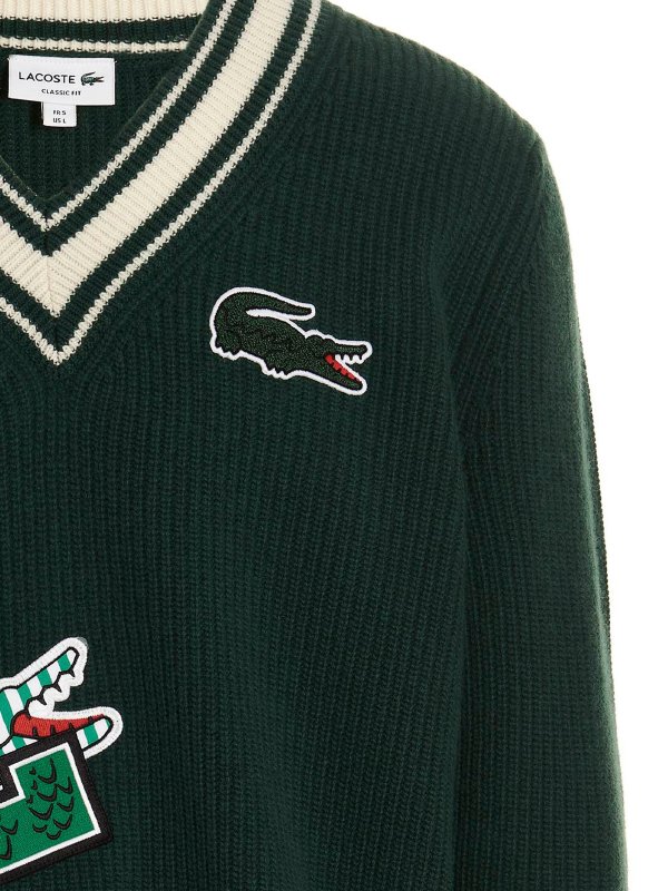 iKRIX LACOSTE: v necks - Logo patch sweater