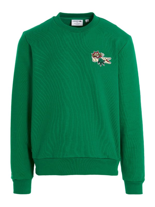 LACOSTE: Sweatshirts & Sweaters - Logo patch sweatshirt