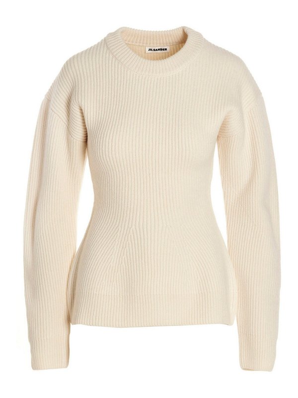 JIL SANDER: crew necks - Flared ribbed sweater