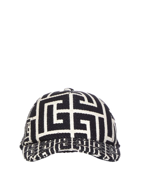 Balmain: cappelli - Berretto in cotone