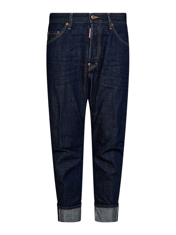 DSQUARED2: straight leg jeans - Logo label jeans