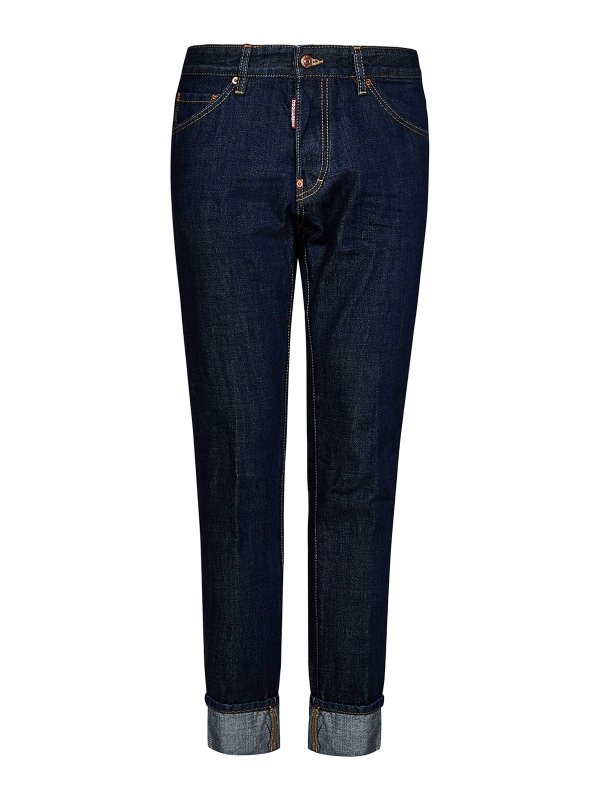 DSQUARED2: straight leg jeans - Logo label jeans