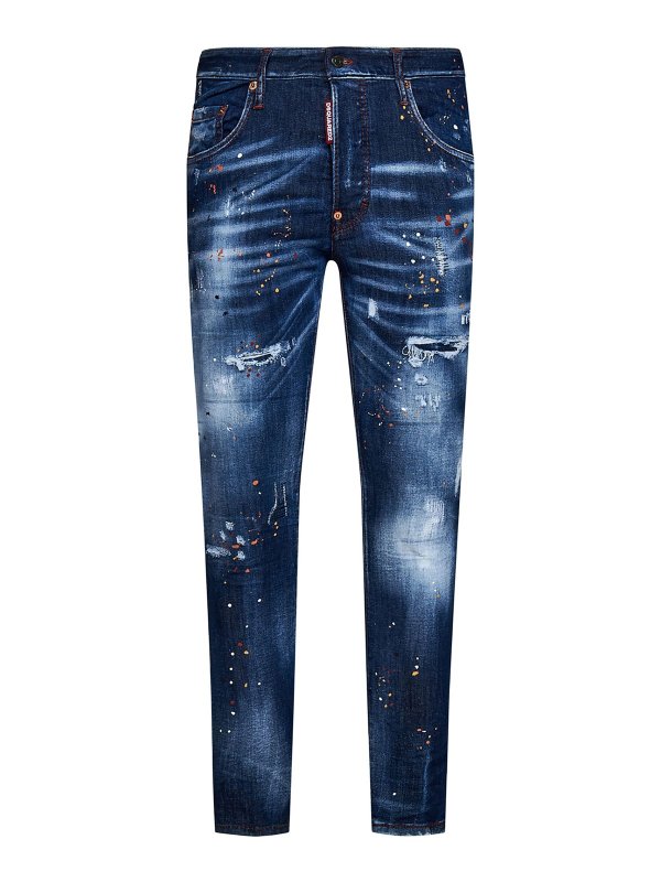 DSQUARED2: straight leg jeans - Logo label jeans
