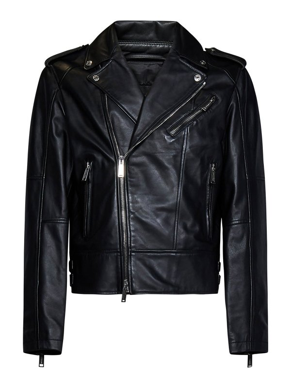 DSQUARED2: Chaquetas de cuero - Chaqueta De Cuero - Negro