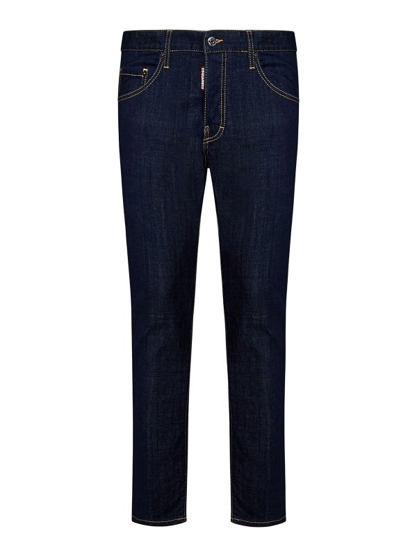 DSQUARED2: Jeans à jambe droite - Jean Droit - Bleu