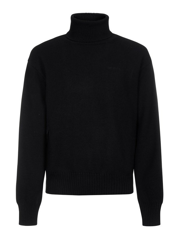 OFF-WHITE: Rollkragenpullover  und Polo-Ausschnitt - Rollkragenpullover - Schwarz