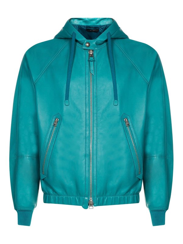 TOM FORD: Lederjacken - Lederjacke - Grün