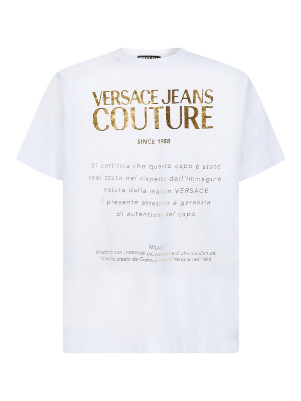 VERSACE JEANS: T-shirts - T-Shirt - Weiß