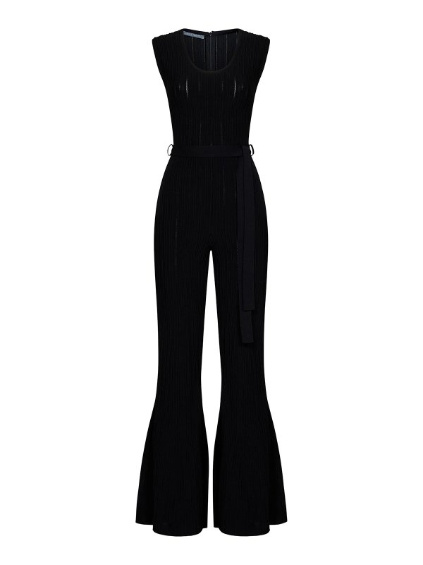 ALBERTA FERRETTI: jumpsuits - Ribbed jumpsuit with belt
