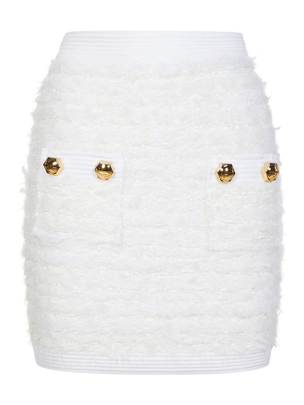 Balmain: ミニスカート - ミニスカート - 白