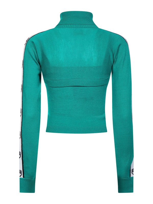 CHIARA FERRAGNI: Turtlenecks & Polo necks online - Cut-out turtleneck with logo bands