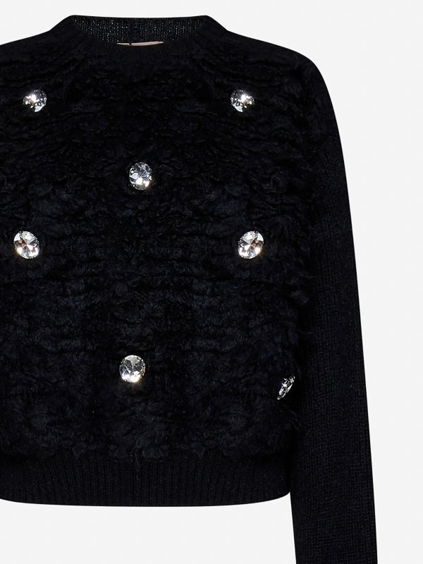 iKRIX N°21: crew necks - Mohair blend sweater with maxi stones