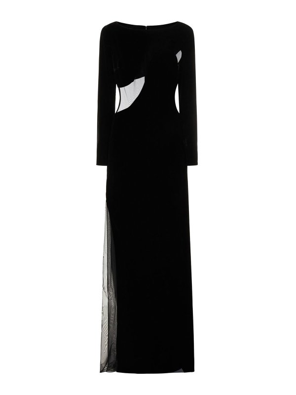 TOM FORD: abiti da sera - Abito in velluto e tulle trasparente