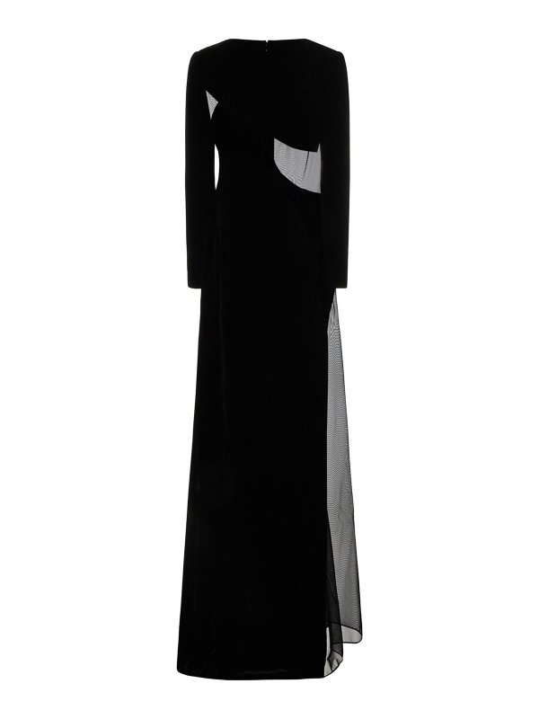 TOM FORD: abiti da sera online - Abito in velluto e tulle trasparente