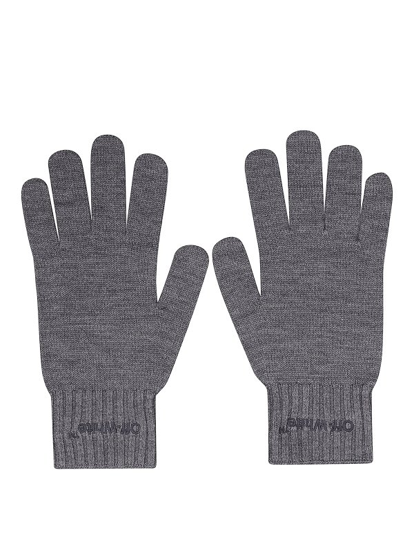 OFF-WHITE: Gants - Gants - Gris