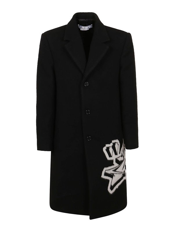 OFF-WHITE: long coats - Wool coat