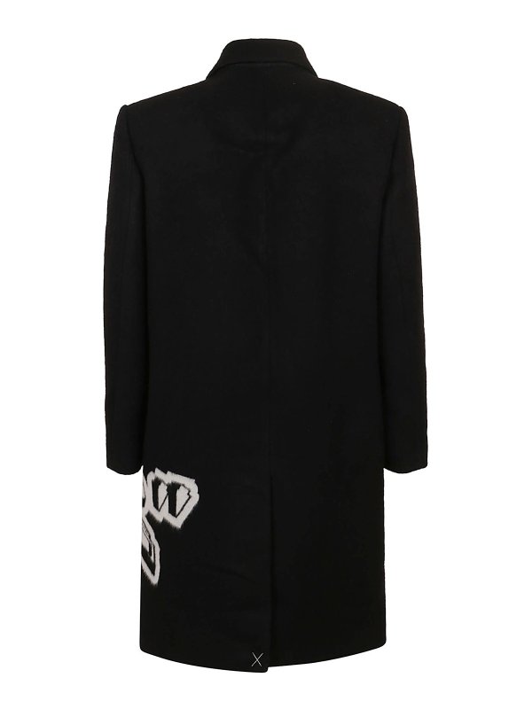 OFF-WHITE: long coats online - Wool coat