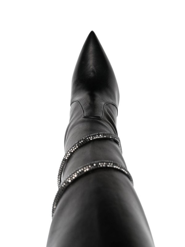 Crystal-embellished booties shop online: RENE CAOVILLA