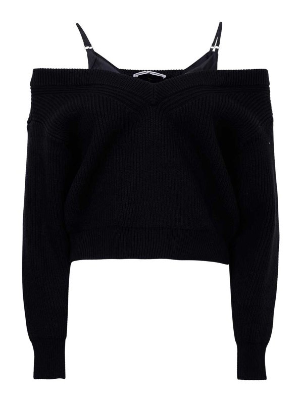 ALEXANDER WANG: v necks - V-neck cropped pullover