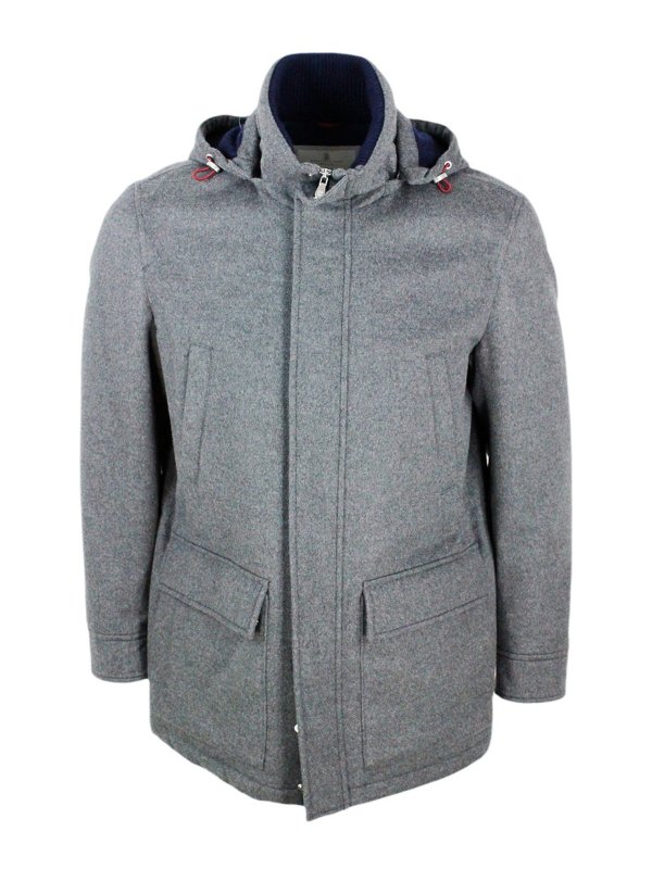 BRUNELLO CUCINELLI: Kurze Daunenjacken - Daunenjacke - Grau