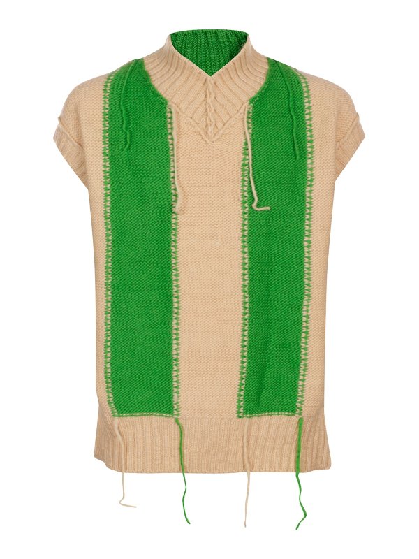 Sacai: Gilets tricot - Gilet - Vert