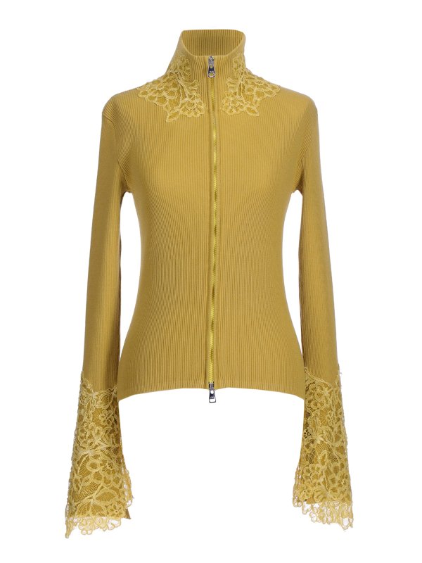 ERMANNO SCERVINO: cardigans - Lace detailed turtleneck