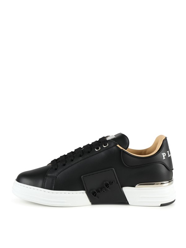 Side logo leather sneakers shop online: PHILIPP PLEIN