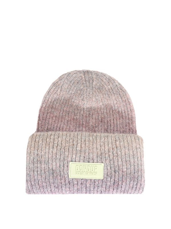 DONDUP: beanies - Gradient ribbed wool blend beanie