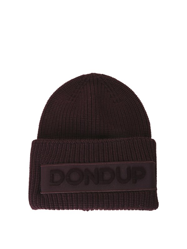 DONDUP: beanies - Maxi logo knitted beanie