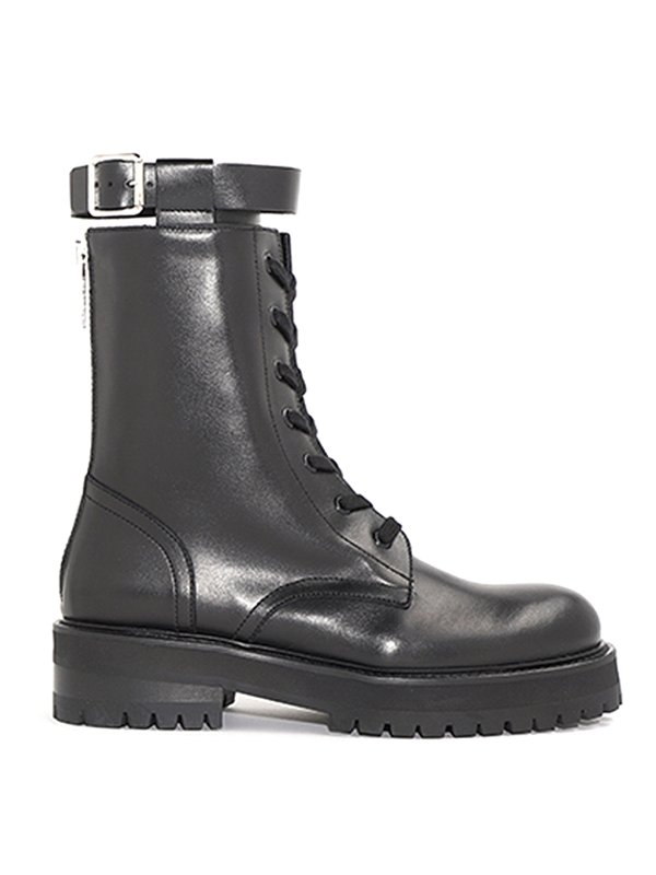 DONDUP: ankle boots - Leather booties with buckled strap