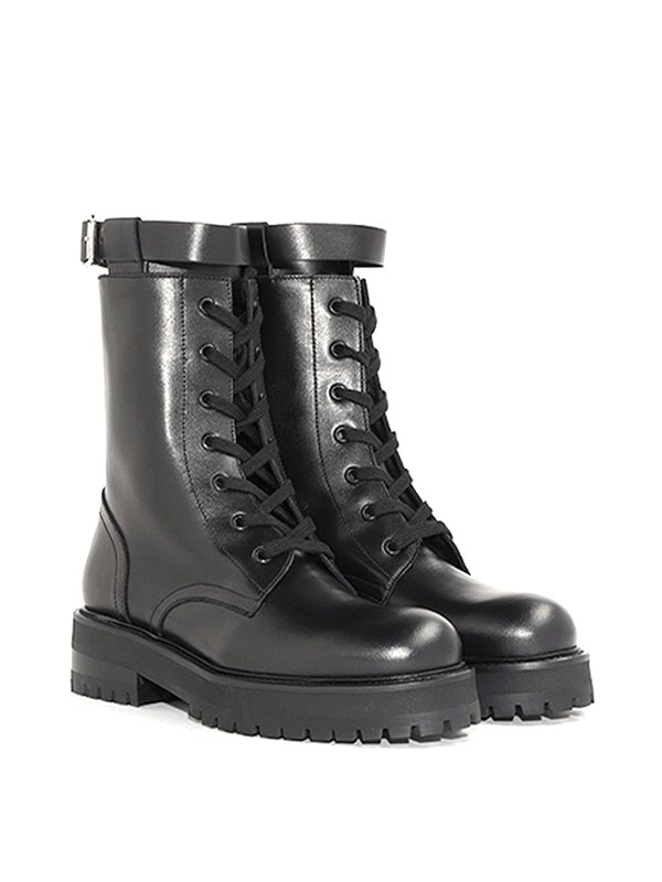 DONDUP: ankle boots online - Leather booties with buckled strap