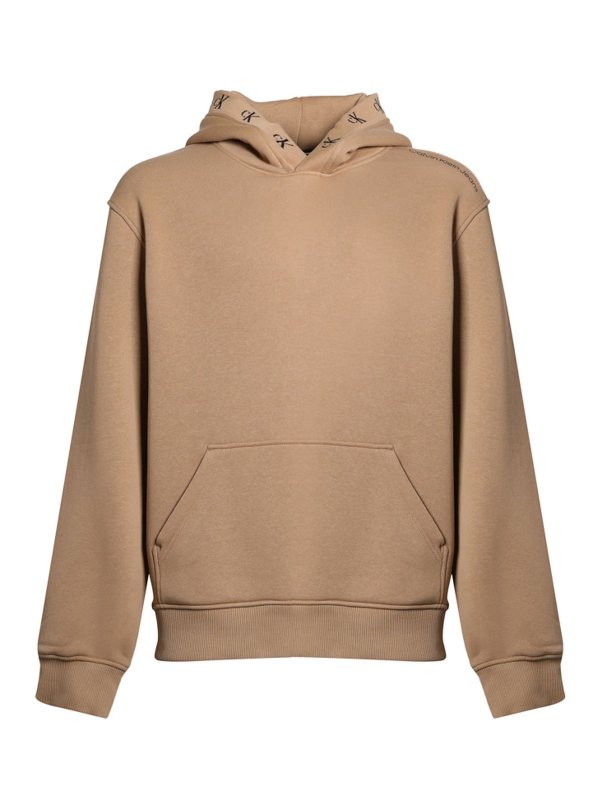 CALVIN KLEIN: Sudaderas y suéteres - Sudadera - Camel