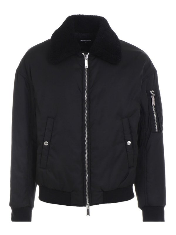 DSQUARED2: Chaquetas Bomber - Chaqueta Bomber - Negro