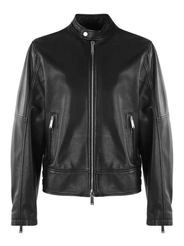 DSQUARED2: leather jacket - Leather biker jacket