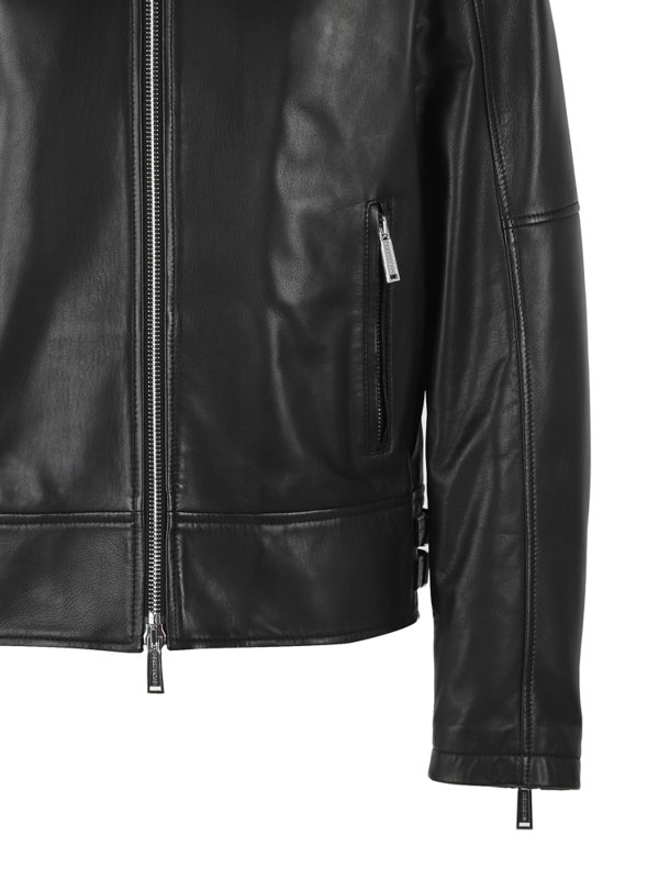 The Best Shops DSQUARED2: leather jacket - Leather biker jacket