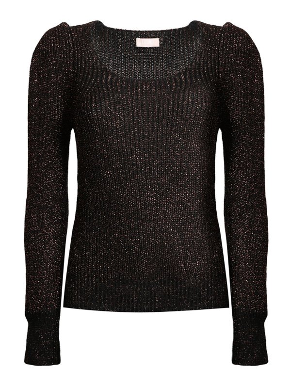 Liu Jo: U-Boot-Ausschnitt - U-Boot-Pullover - Schwarz