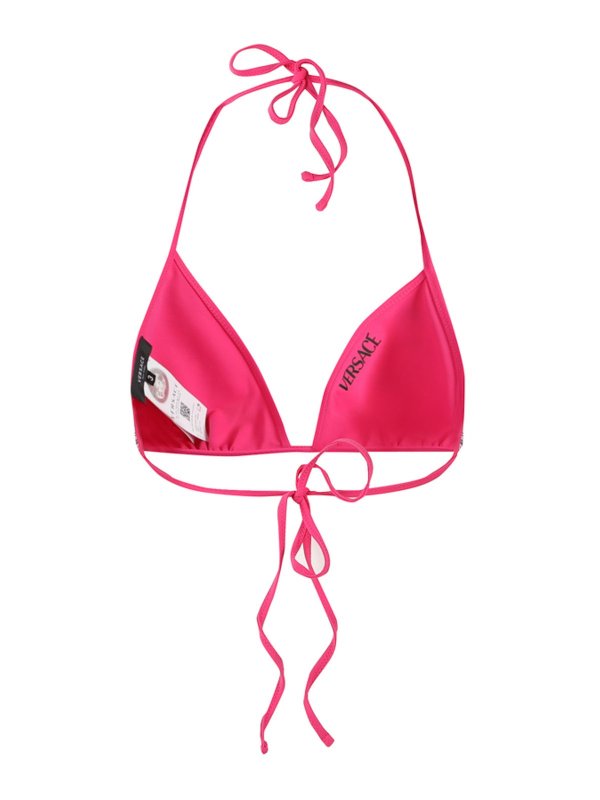 VERSACE: bikinis online - Printed triangle top