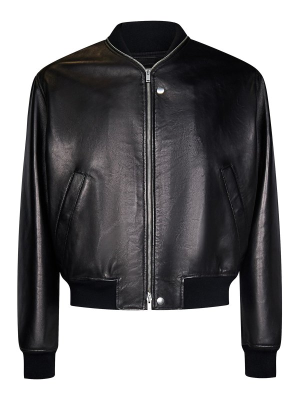 JIL SANDER: Vestes en cuir - Blouson En Cuir - Noir