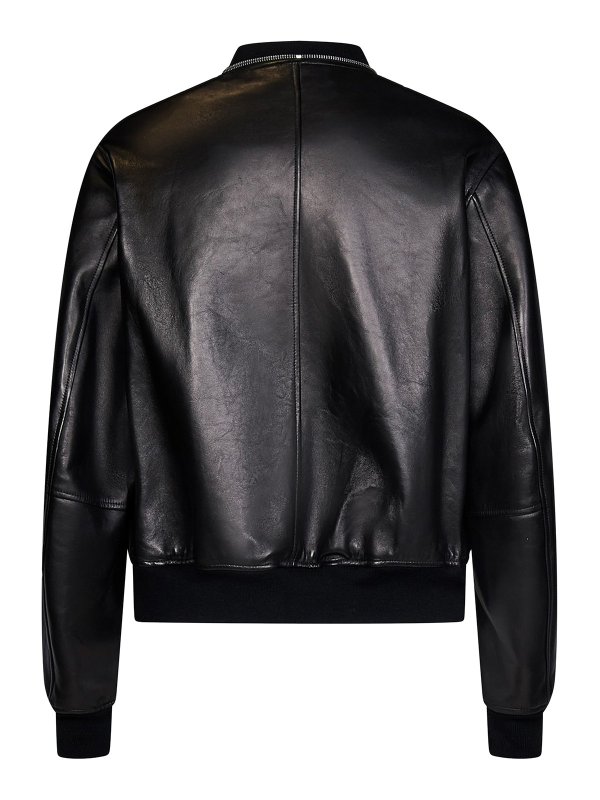 JIL SANDER: Vestes en cuir online - Blouson En Cuir - Noir