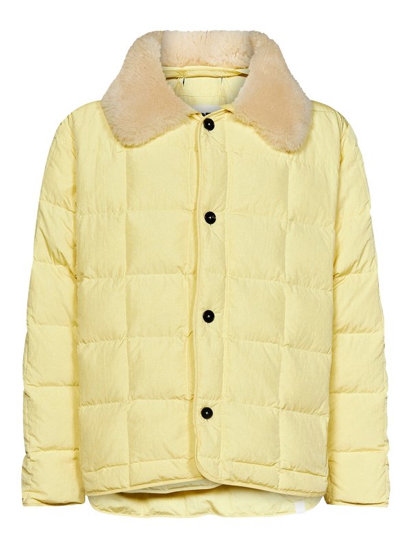 JIL SANDER: Kurze Daunenjacken - Daunenjacke - Gelb
