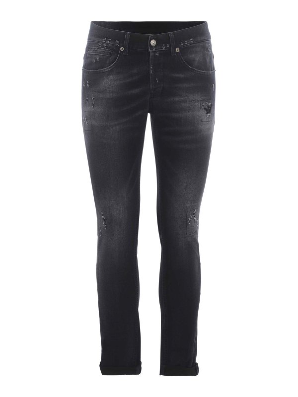 DONDUP: straight leg jeans - Stretch denim jeans