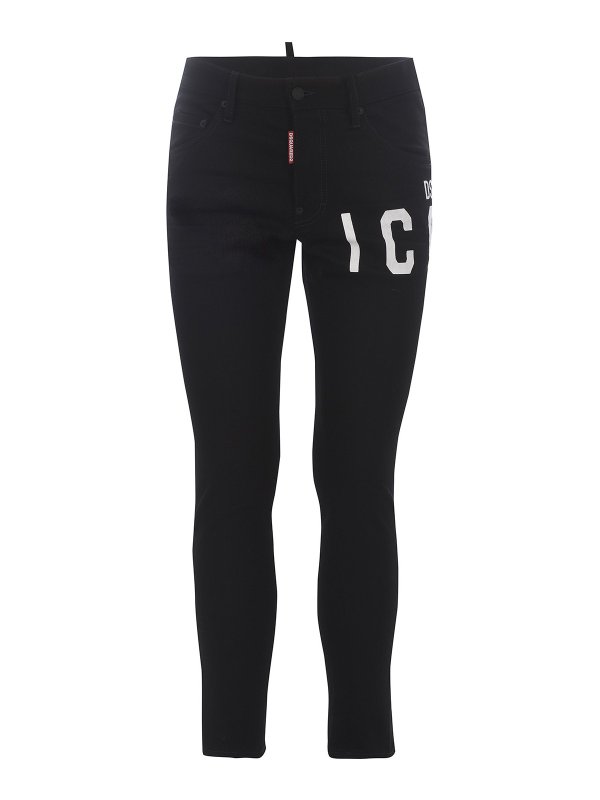 DSQUARED2: Jeans à jambe droite - Jean Droit - Denim