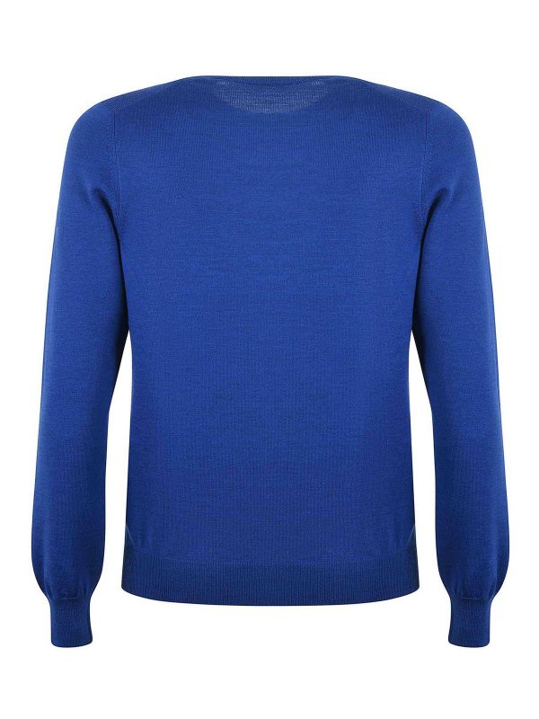 FAY: Strickpullover mit Rundhalsausschnitt online - Rundhalspullover - Hellblau