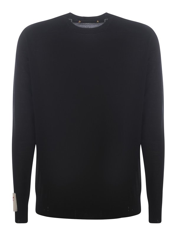 GOLDEN GOOSE: Strickpullover mit Rundhalsausschnitt online - Rundhalspullover - Schwarz