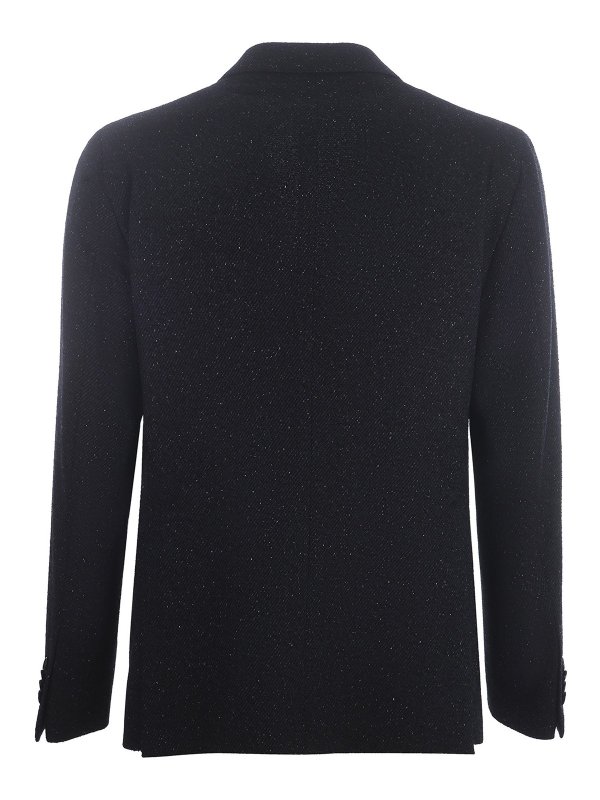 TAGLIATORE: blazers online - Dotted effect double-breasted blazer