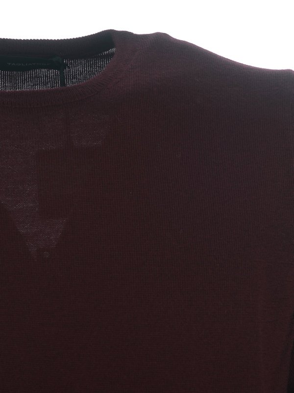 The Best Shops TAGLIATORE: Strickpullover mit Rundhalsausschnitt - Rundhalspullover - Bordeaux