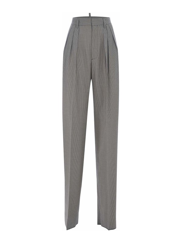 DSQUARED2: Pantaloni sartoriali - Pantaloni in misto lana pied de poule