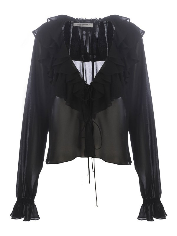 Philosophy di Lorenzo Serafini: shirts - Ruched V-neck shirt